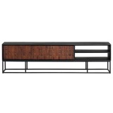 TV STAND WALNUT BLACK 175 - CABINETS, SHELVES